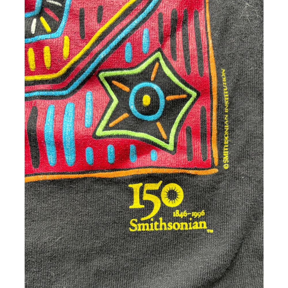 Vintage Smithsonian 150th Anniversary Graphic T Shirt Black Single L/XL - Picture 3 of 6